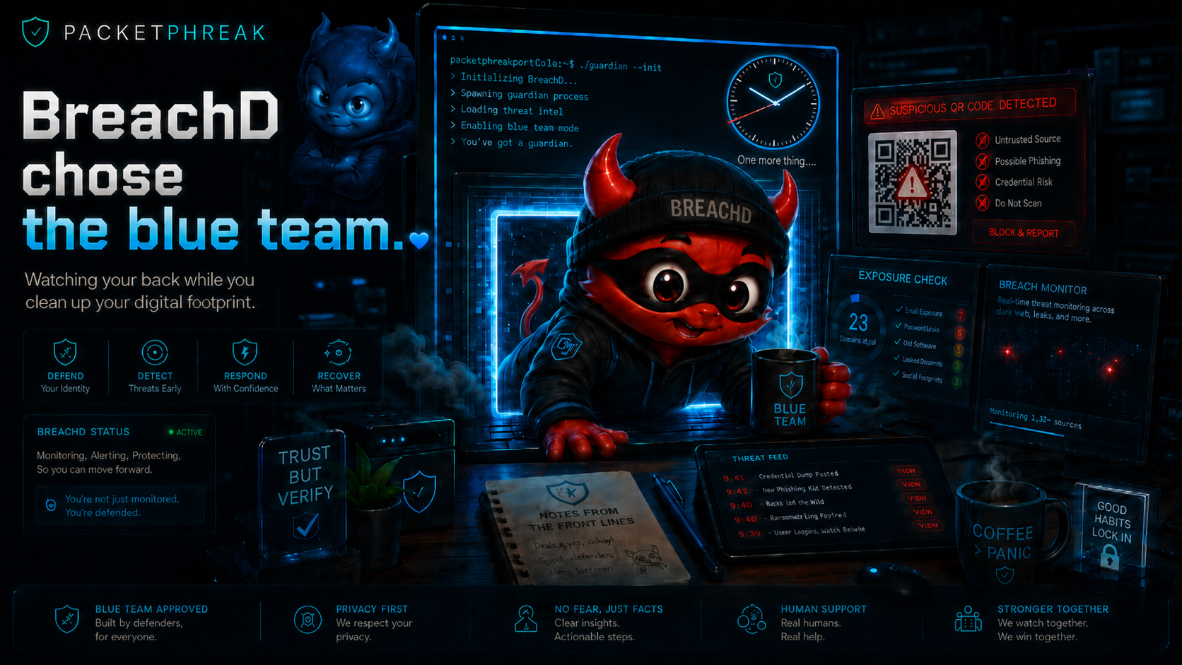 BreachD blue-team cyber buddy artwork
