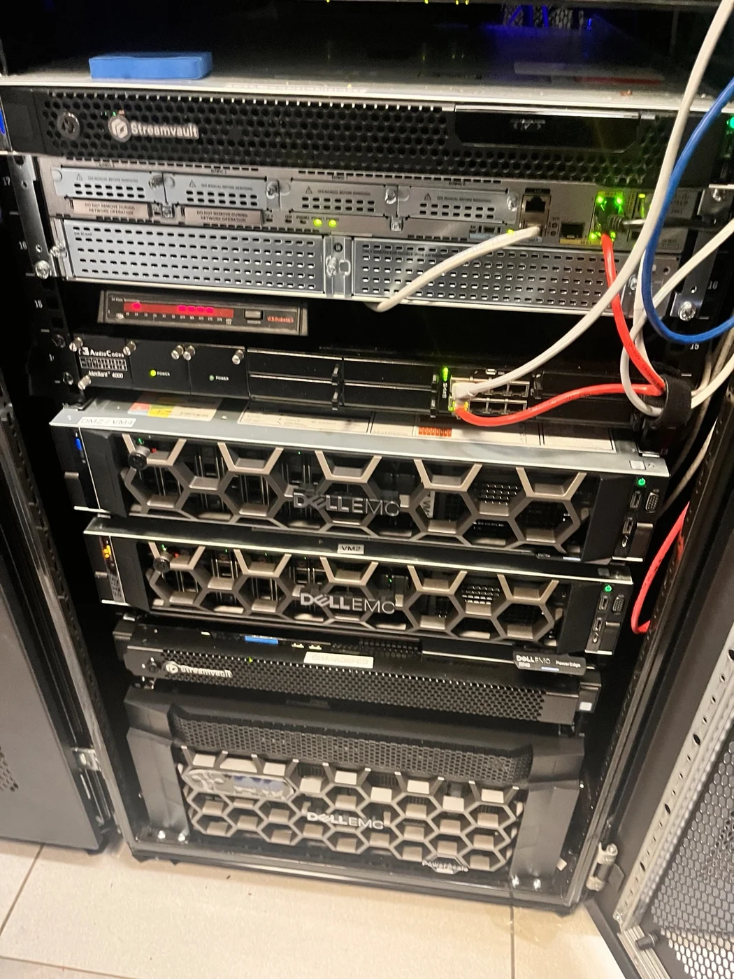 Colocation rack containing supporting compute, network, and storage infrastructure