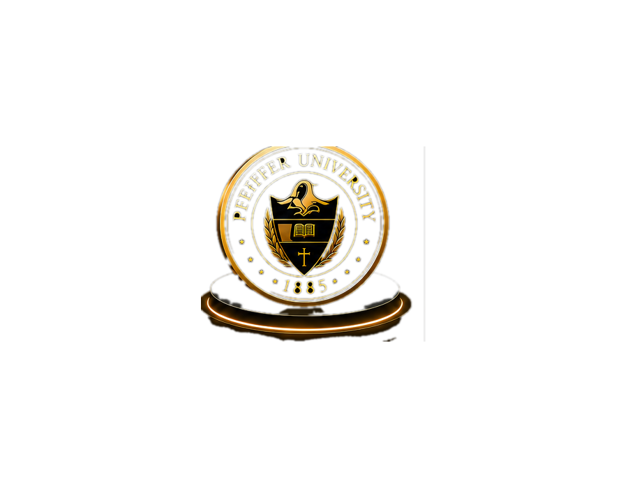 Black and gold Pfeiffer University crest